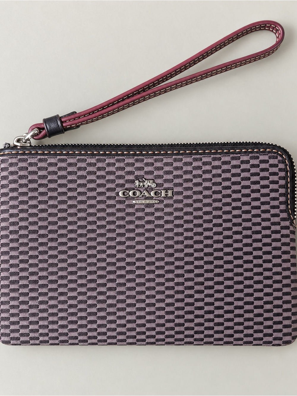 Coach Legacy Jacquard Corner Zip Wristlet